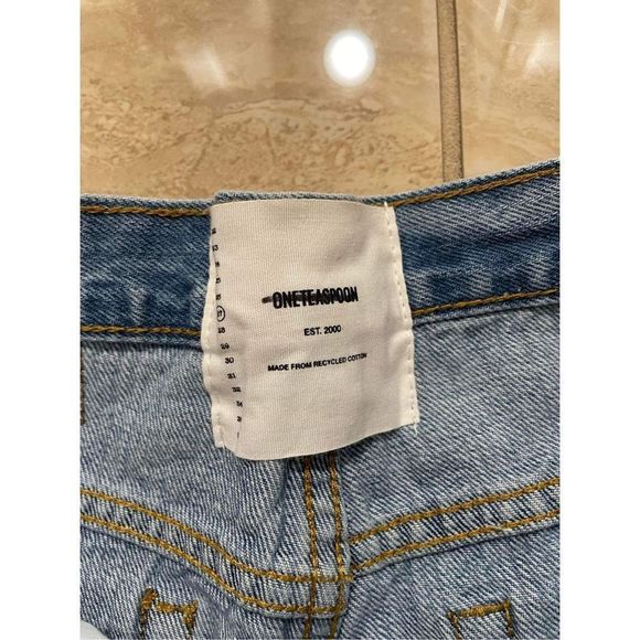 ONE TEASPOON Frankies Long Length Denim Short Cobaine Size 27 - Picture 8 of 10
